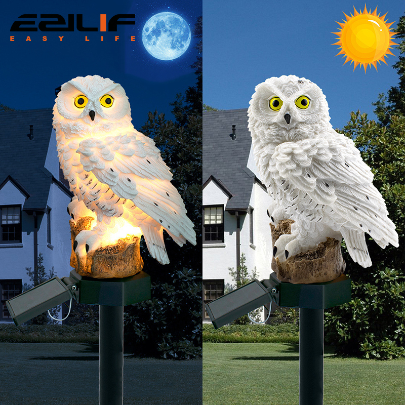 Outdoor Lighting Gazebo - Solar light owl animal sculpture solar