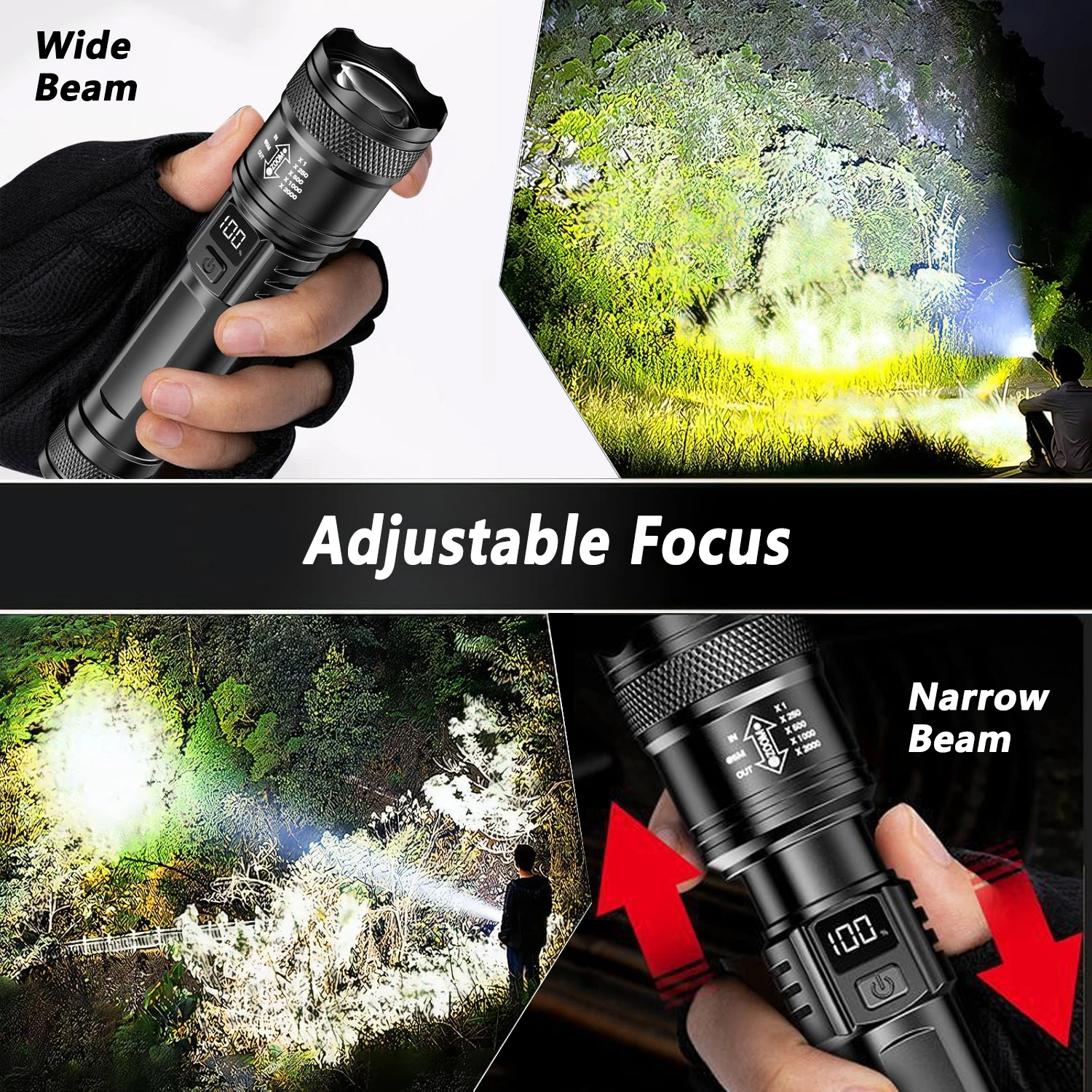 Outdoor Lighting The Range - Ultra Bright LED Flashlight 2000LM Type-C