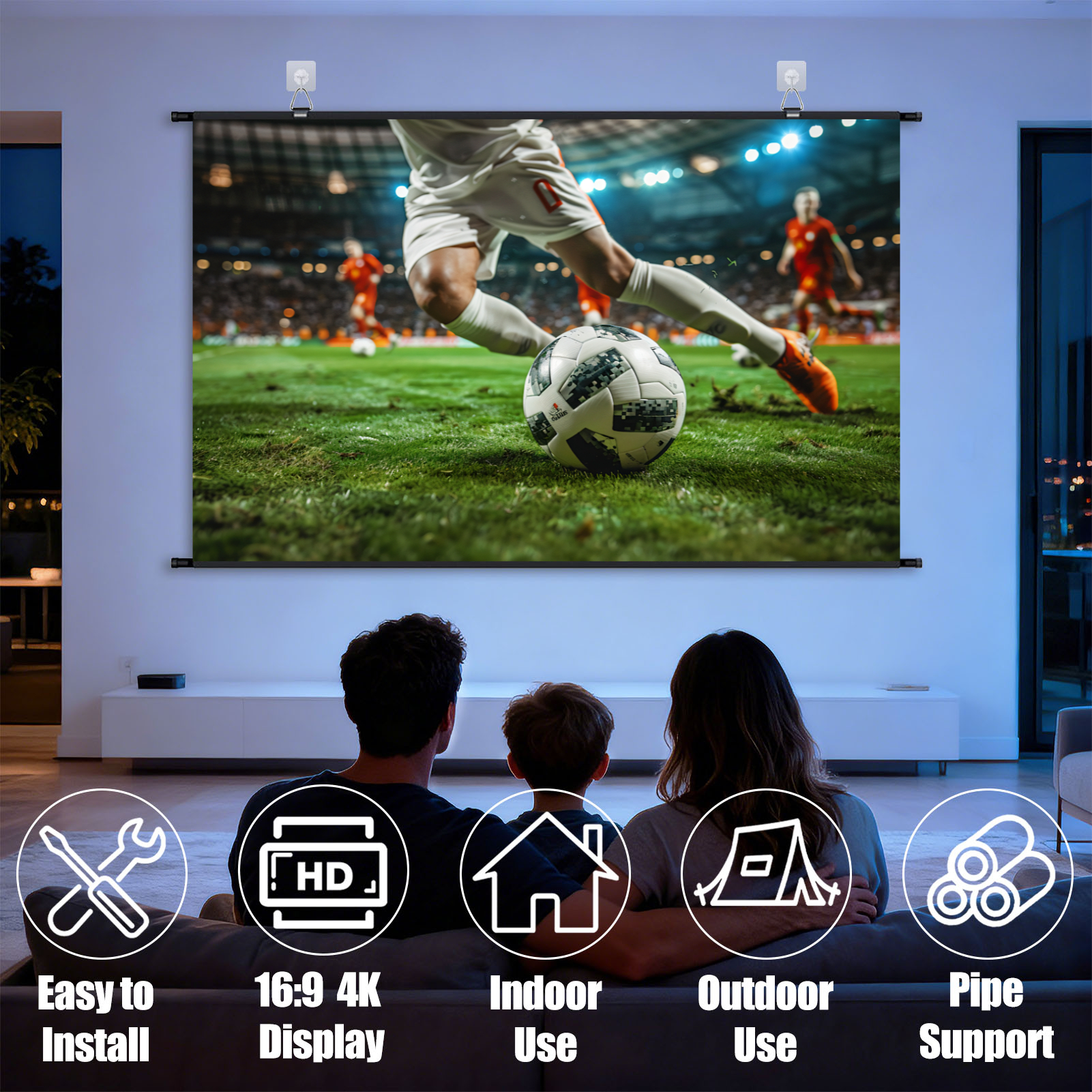 Outdoor Lighting Wall Mount - XIAOHUI Projector Screen Wall Mounted Grey