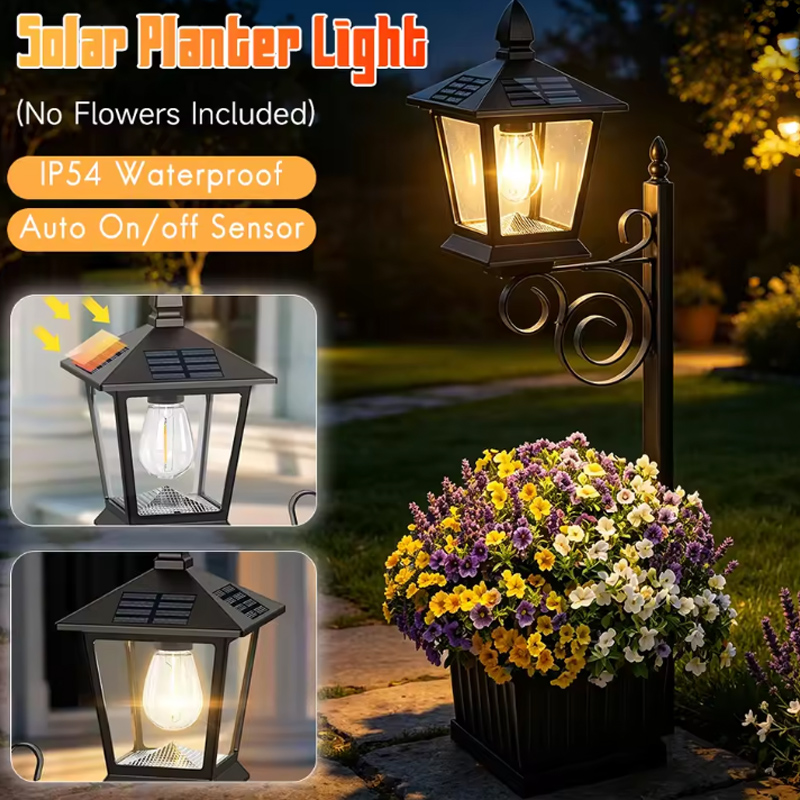 Outdoor Lighting Battery - 2-in-1 Solar Garden Planter Lamp Warm