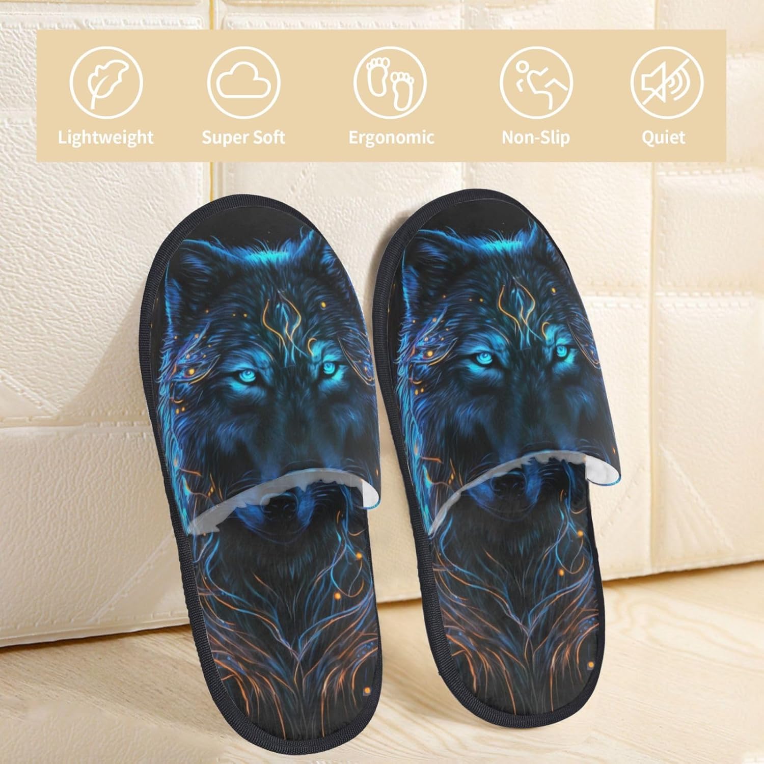 Cool Blue Light Wolf Print Wom - Outdoor Lighting On House のレビューと価格