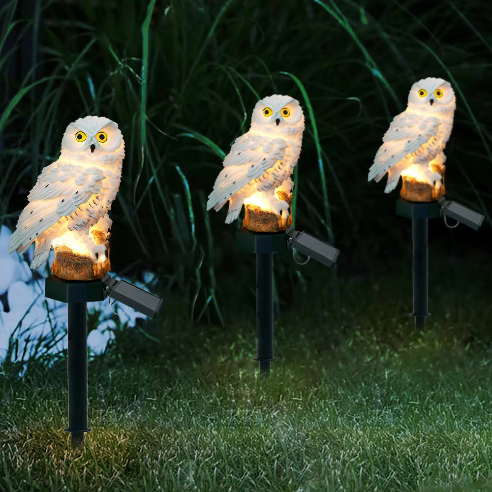 Solar light owl animal sculptu - Outdoor Lighting Gazebo のレビューと価格