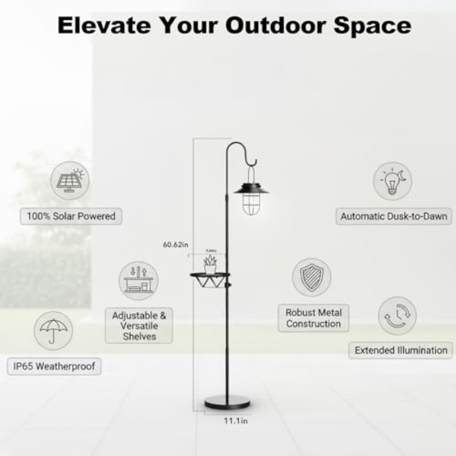 Solar Floor Lamp with Table, 6 - Outdoor Lighting Solar のレビューと価格