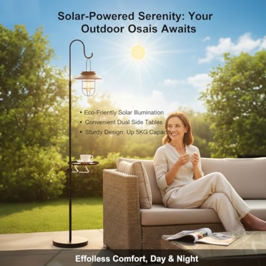 Solar Floor Lamp with Table, 6 - Outdoor Lighting Solar のレビューと価格