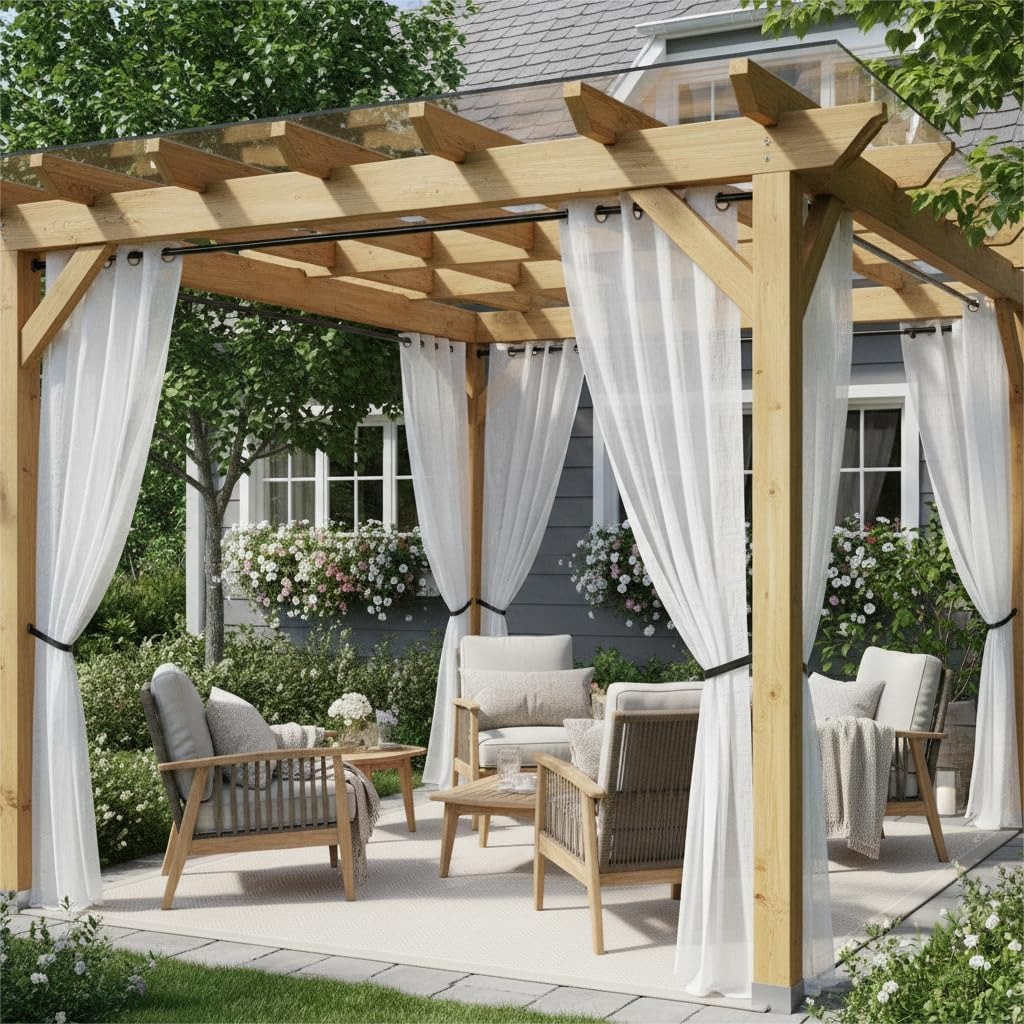 Sheer Outdoor Curtains 4 Panel - Outdoor Lighting Gazebo のレビューと価格