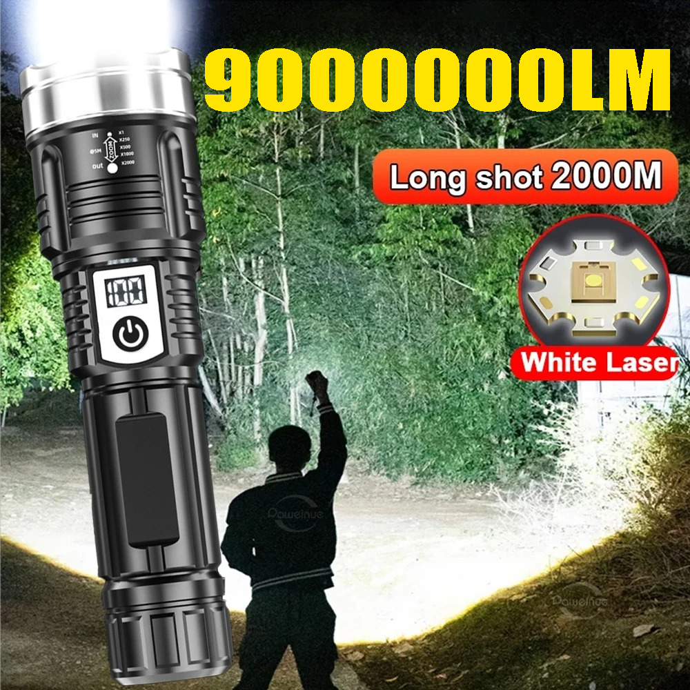 High Power 200000LM LED Flashl - Outdoor Lighting Battery のレビューと価格