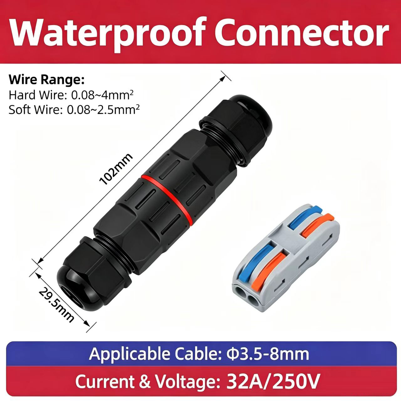 1Pc 2 Pin 3 Pin Wire Connector - Outdoor Lighting Wire Connectors のレビューと価格