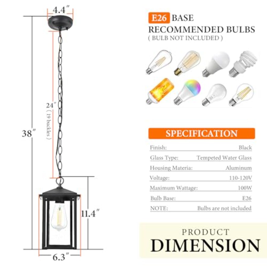 Outdoor Pendant Lights for Pat - Outdoor Lighting Chandelier のレビューと価格