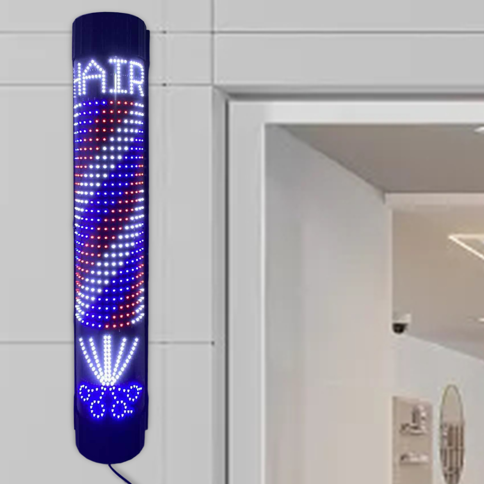 Barber Pole LED Light Rotating - Outdoor Lighting Wall Mount のレビューと価格