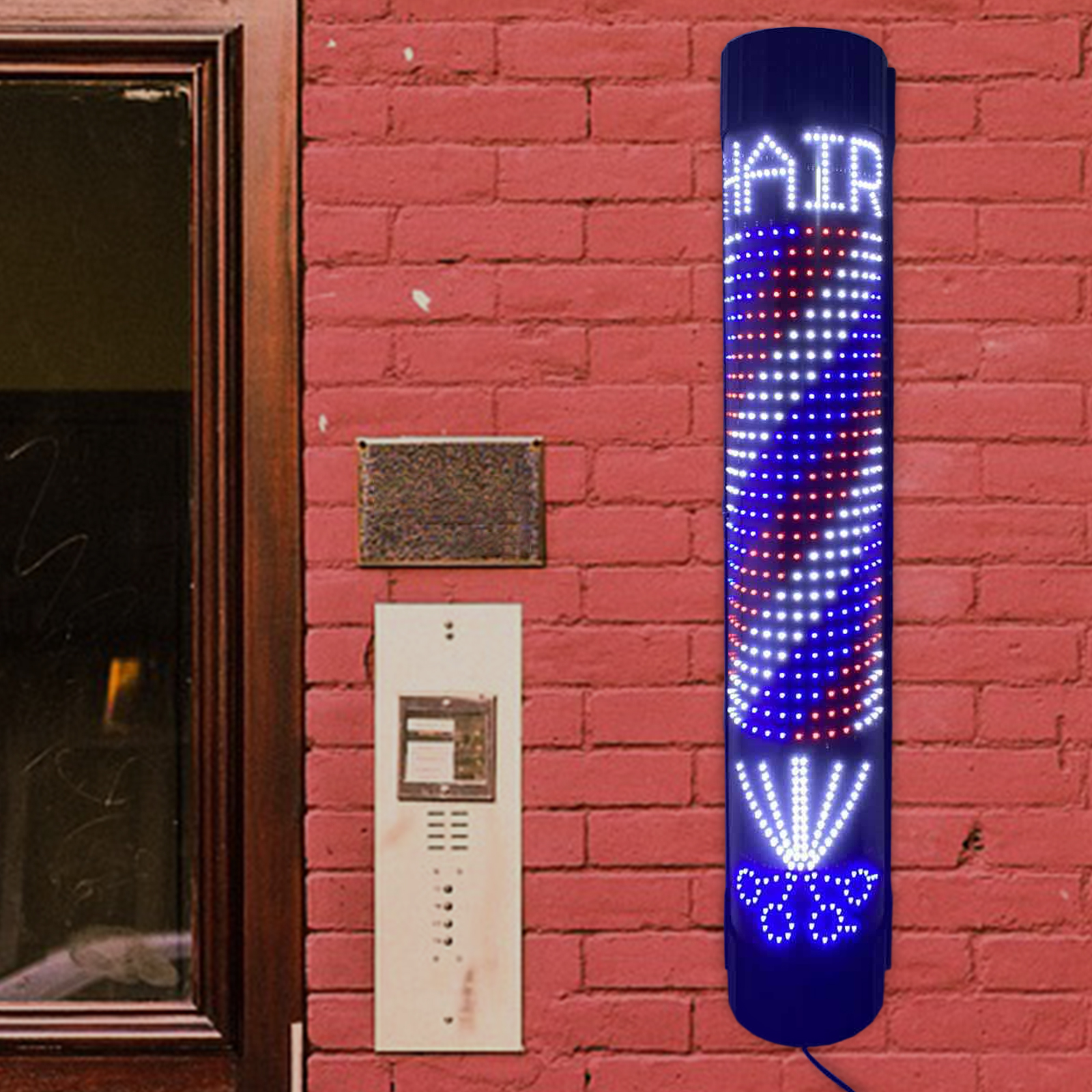 Barber Pole LED Light Rotating - Outdoor Lighting Wall Mount のレビューと価格