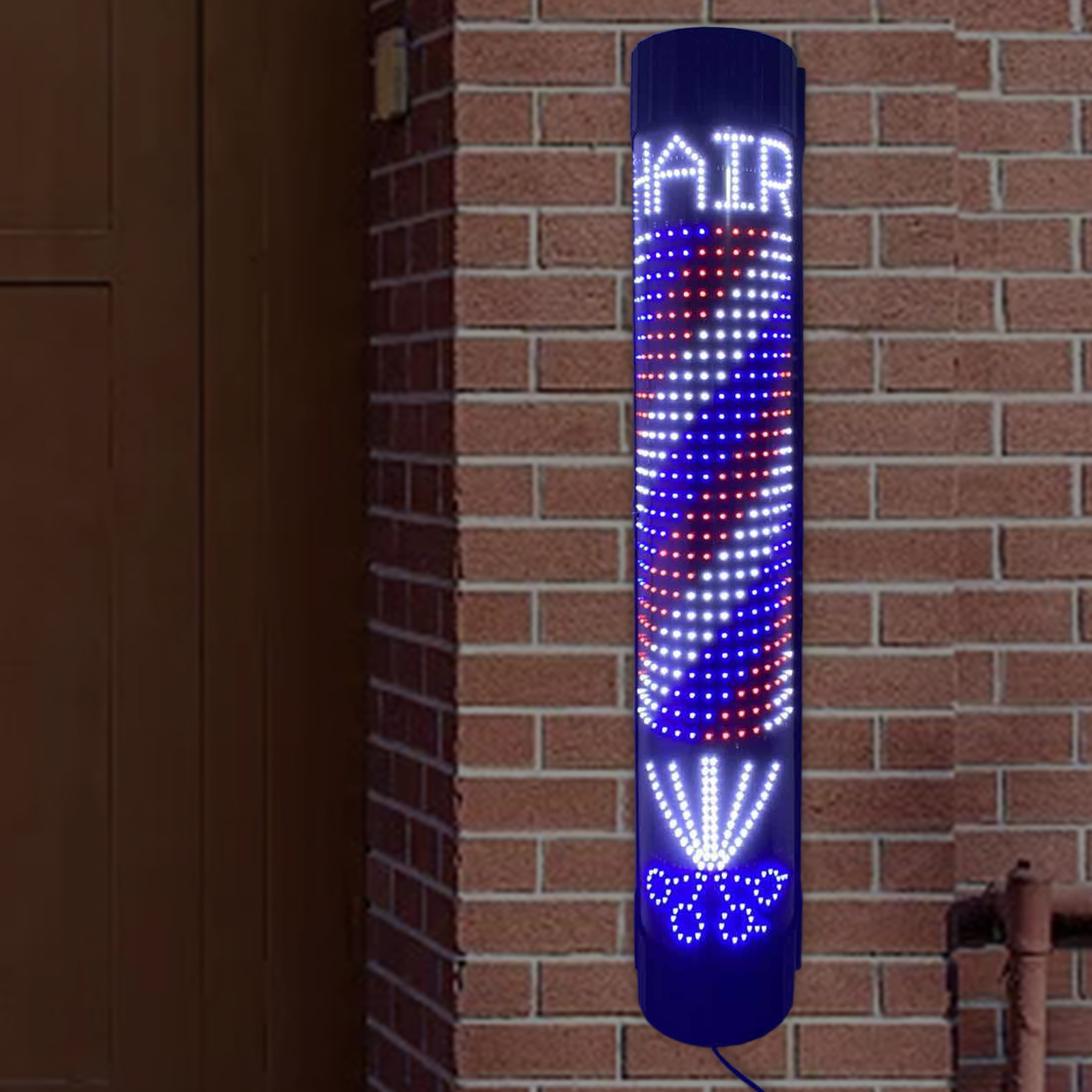 Barber Pole LED Light Rotating - Outdoor Lighting Wall Mount のレビューと価格
