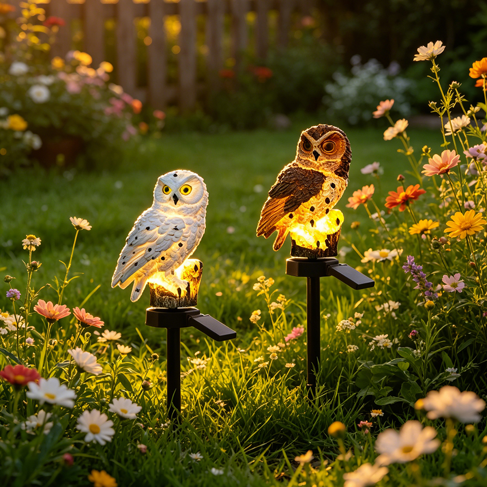 Owl Solar Light, Resin Owl Gro - Outdoor Lighting Gazebo のレビューと価格