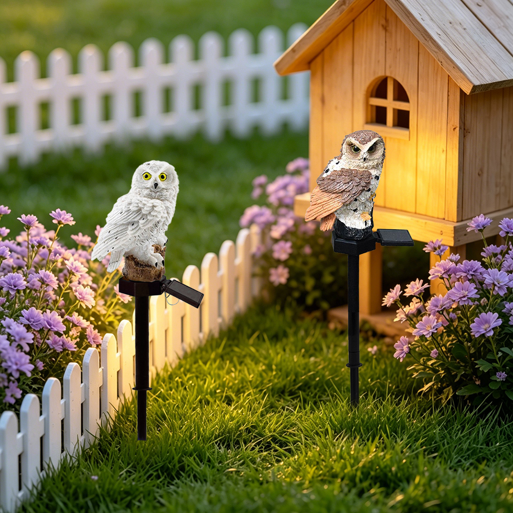 Owl Solar Light, Resin Owl Gro - Outdoor Lighting Gazebo のレビューと価格