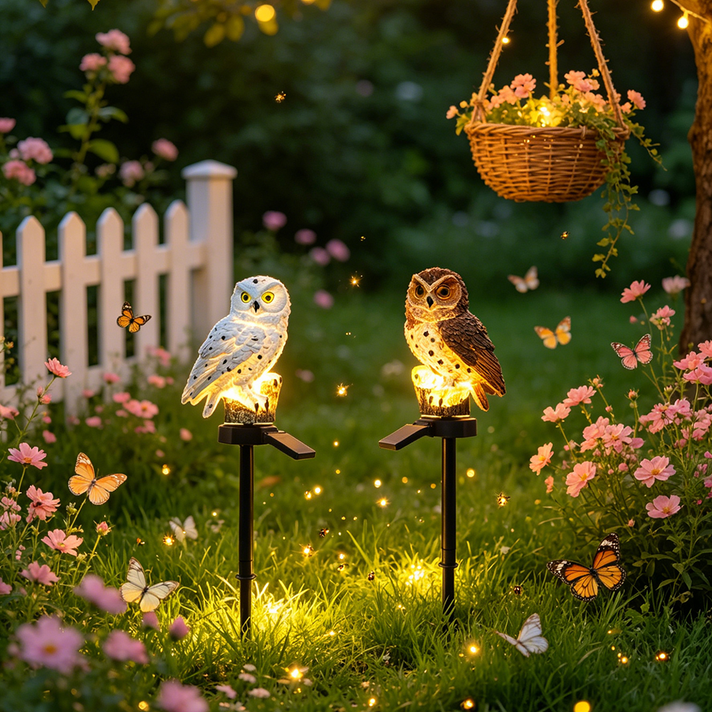 Owl Solar Light, Resin Owl Gro - Outdoor Lighting Gazebo のレビューと価格