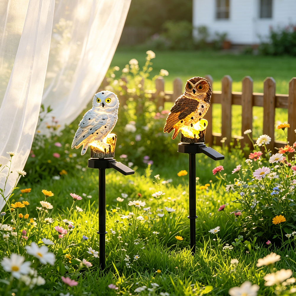Owl Solar Light, Resin Owl Gro - Outdoor Lighting Gazebo のレビューと価格