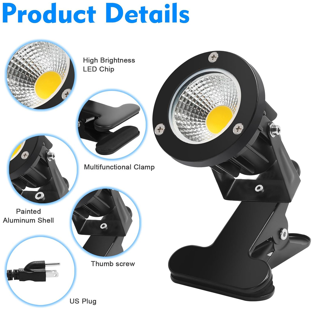 Clip On Spot Light Plug in Wat - Outdoor Lighting Uk のレビューと価格