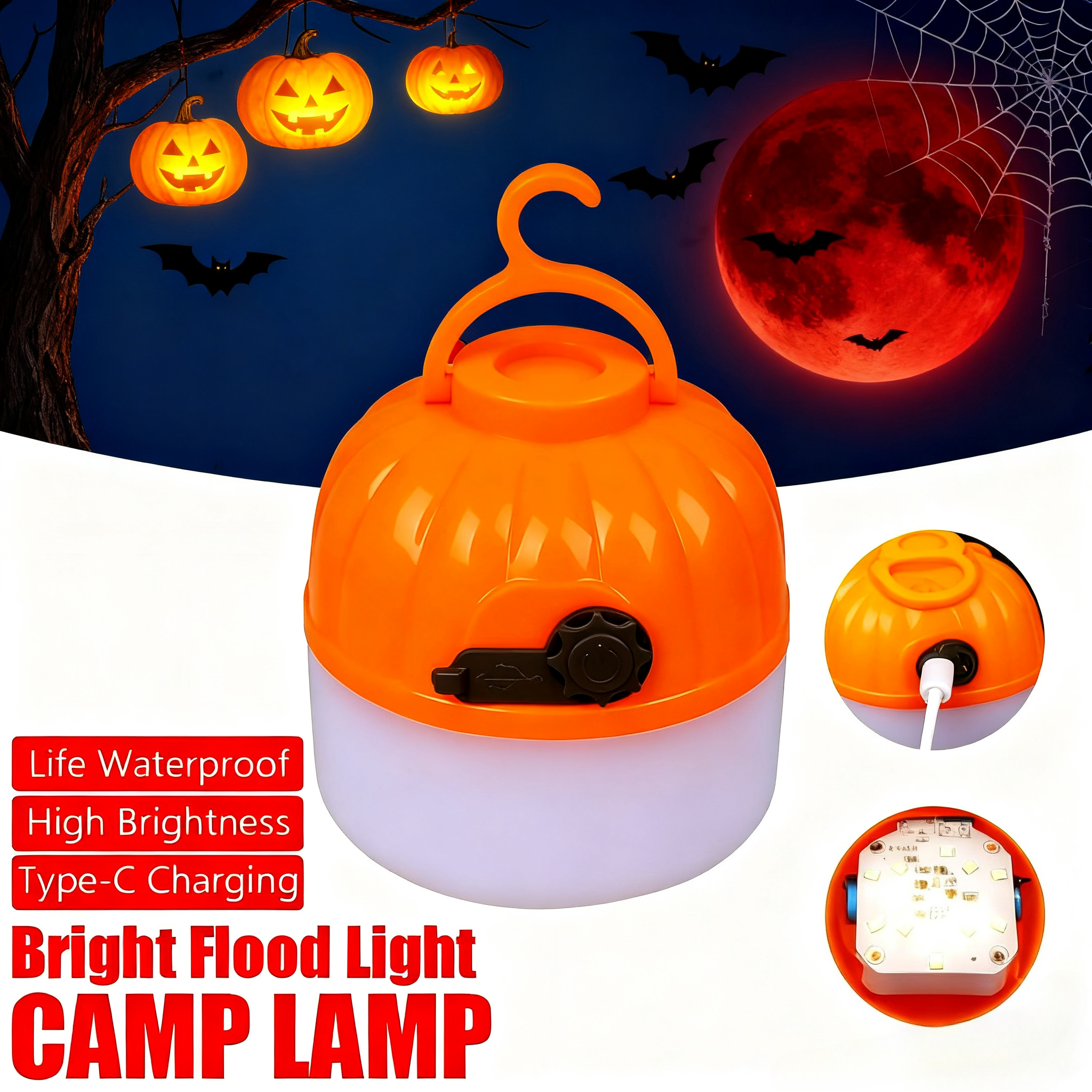 Mini Portable Halloween Pumpki - Outdoor Lighting Usb のレビューと価格