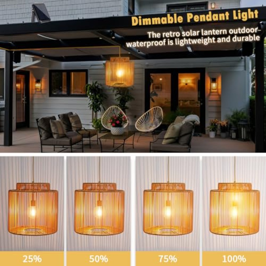 Outdoor solar pendant light fo - Outdoor Lighting Gazebo のレビューと価格