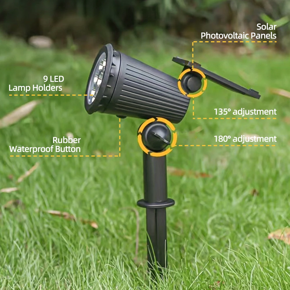 1/2PCS Solar Powered 9LED Lamp - Outdoor Lighting On House のレビューと価格