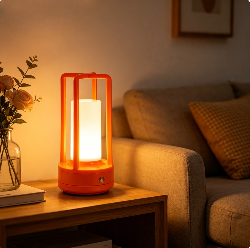 Modern Orange Cage Table Lamp  - Outdoor Lighting Battery のレビューと価格