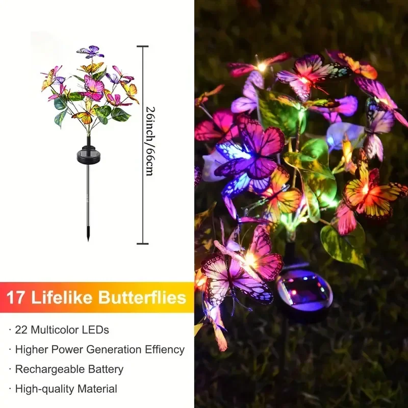 Solar LED Butterfly Garden Lig - Outdoor Lighting Gazebo のレビューと価格