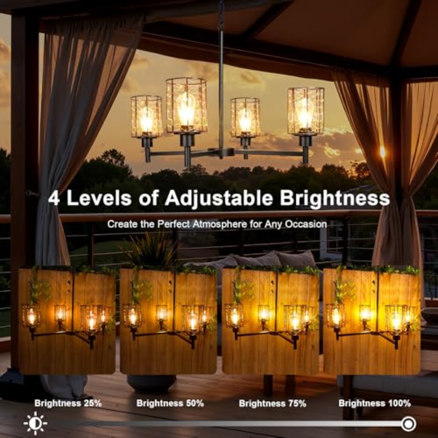 Outdoor Solar Gazebo Chandelie - Outdoor Lighting Chandelier のレビューと価格