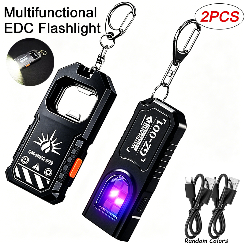 2Pcs Portable LED COB Keychain - Outdoor Lighting Usb のレビューと価格