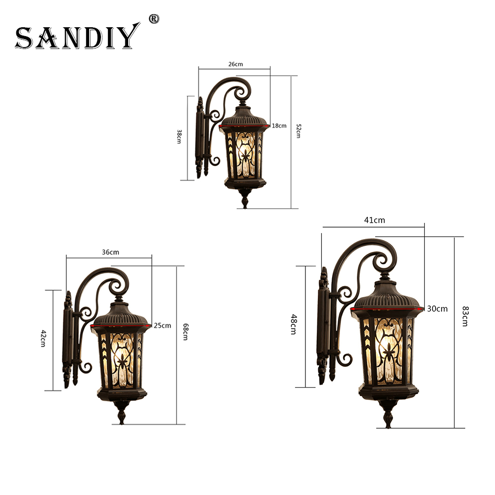 SANDIY Retro Outdoor Wall Ligh - Outdoor Lighting Uk のレビューと価格