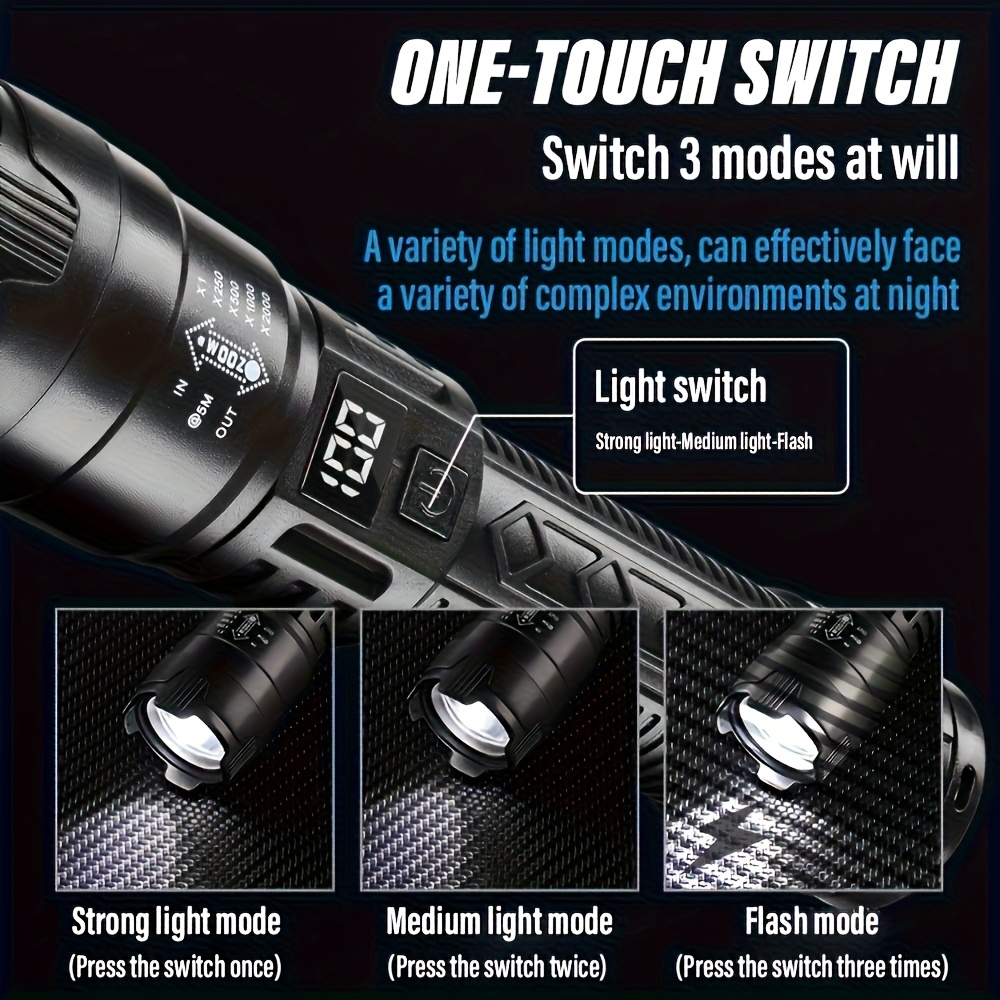 1000LM Ultra Bright LED Flashl - Outdoor Lighting The Range のレビューと価格