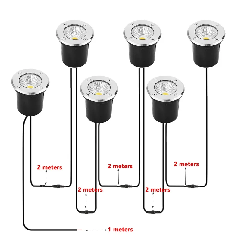 2-Meter IP67 Waterproof LED Un - Outdoor Lighting Underground Wiring のレビューと価格