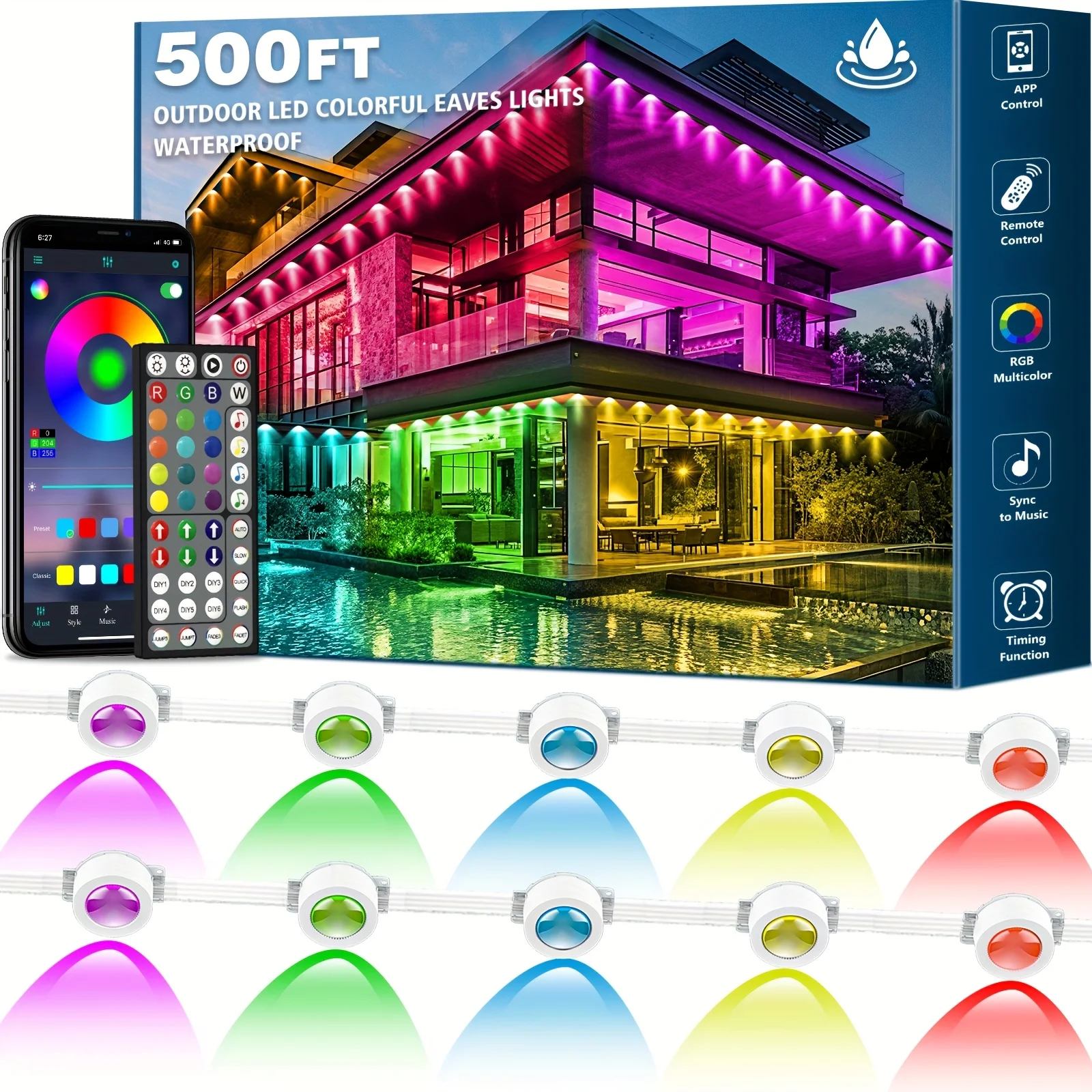 500 Feet, 250 Bulbs, IP67 Wate - Outdoor Lighting Battery のレビューと価格