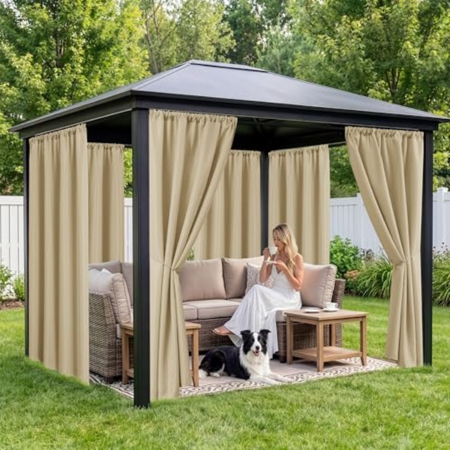 Outdoor Curtains for Patio Wat - Outdoor Lighting Gazebo のレビューと価格
