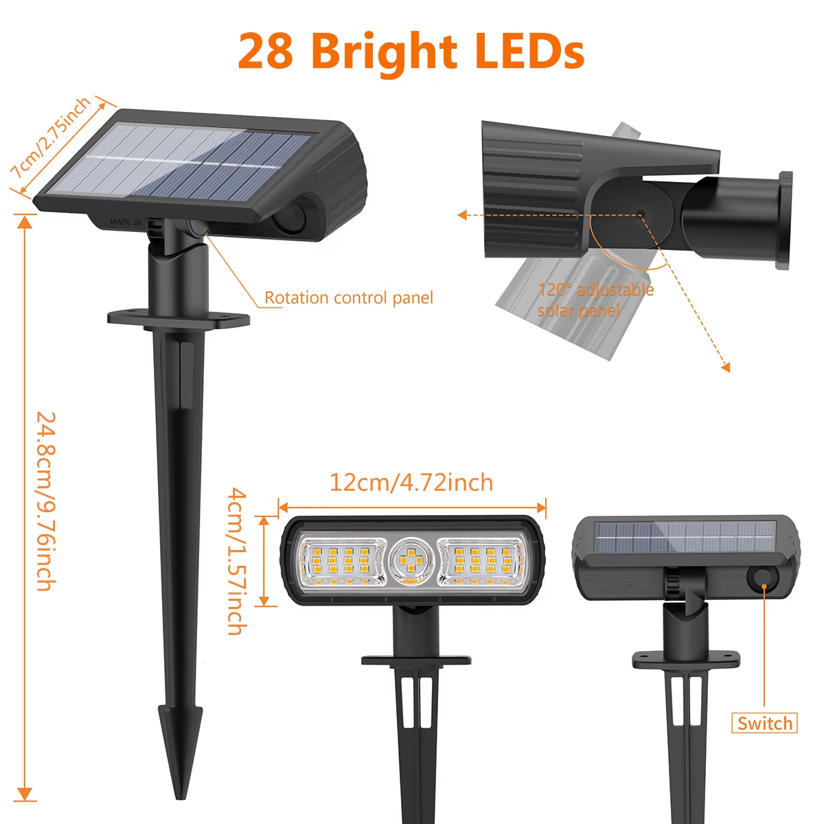 4 Pack Solar Landscape Spot Li - Outdoor Lighting Solar のレビューと価格