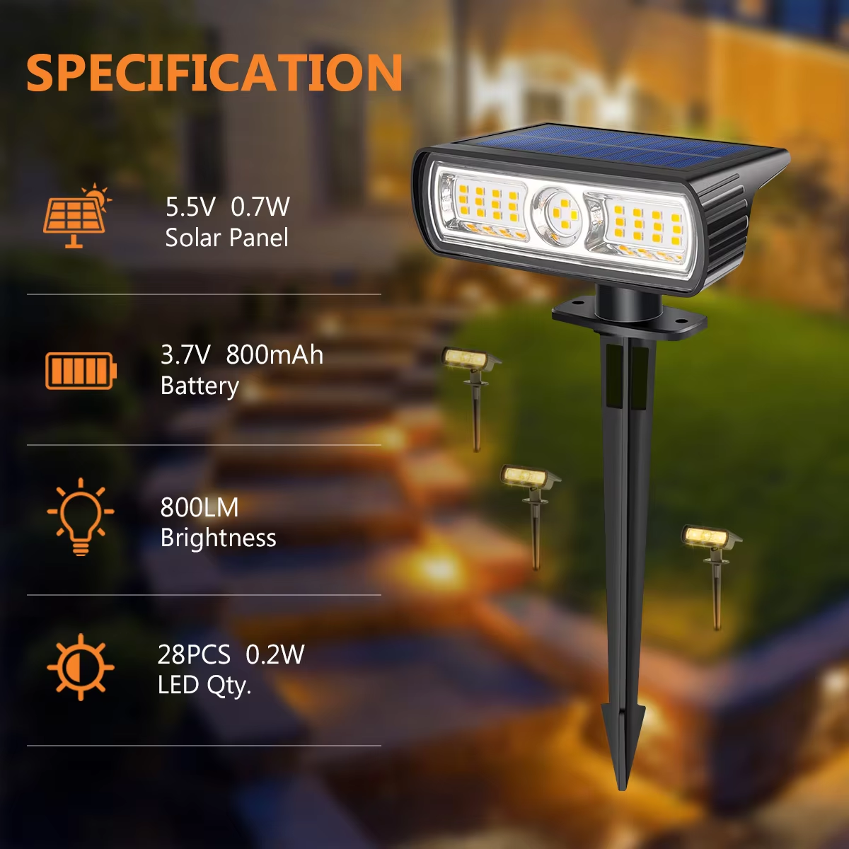 4 Pack Solar Landscape Spot Li - Outdoor Lighting Solar のレビューと価格