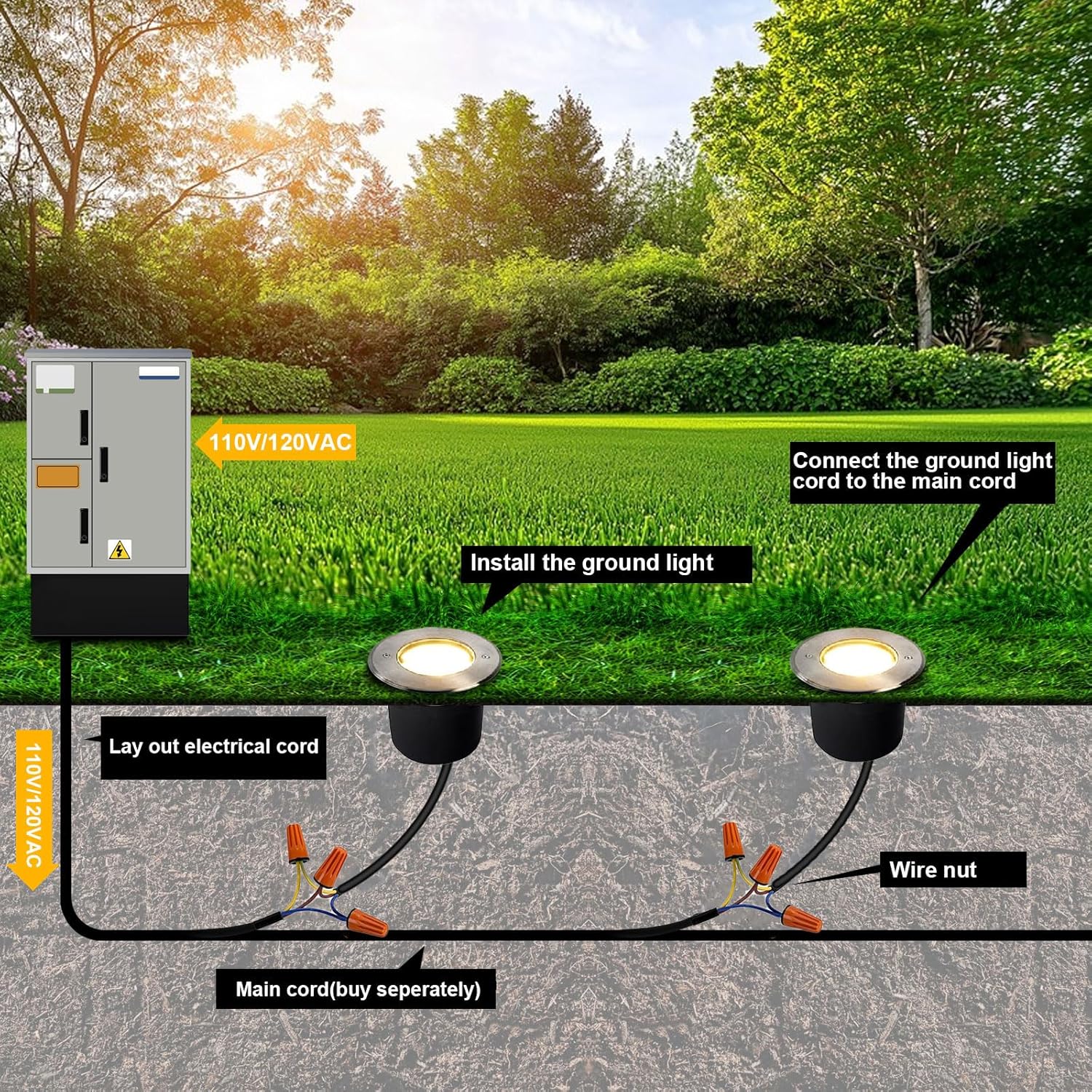 4 Pack Outdoor In Ground Light - Outdoor Lighting Underground Wiring のレビューと価格