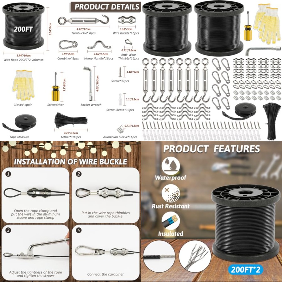 400 Feet String Light Hanging  - Outdoor Lighting Solar のレビューと価格
