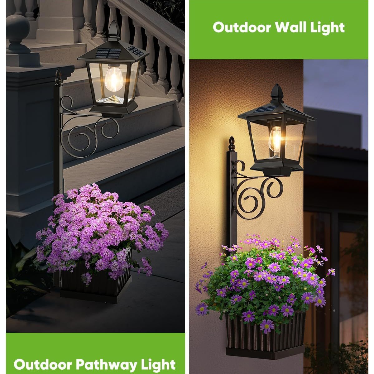 Solar Powered 2-in-1 Flower Po - Outdoor Lighting Wall Mount のレビューと価格