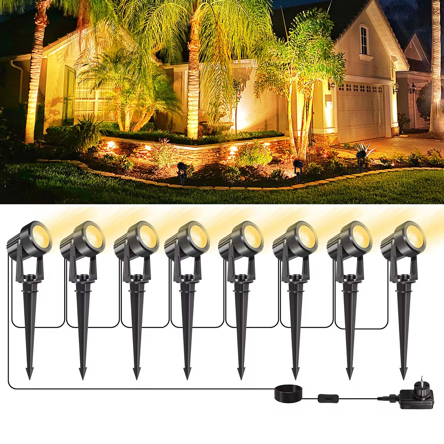 4/6/8LEDS 3000K Outdoor Spotli - Outdoor Lighting Uk のレビューと価格