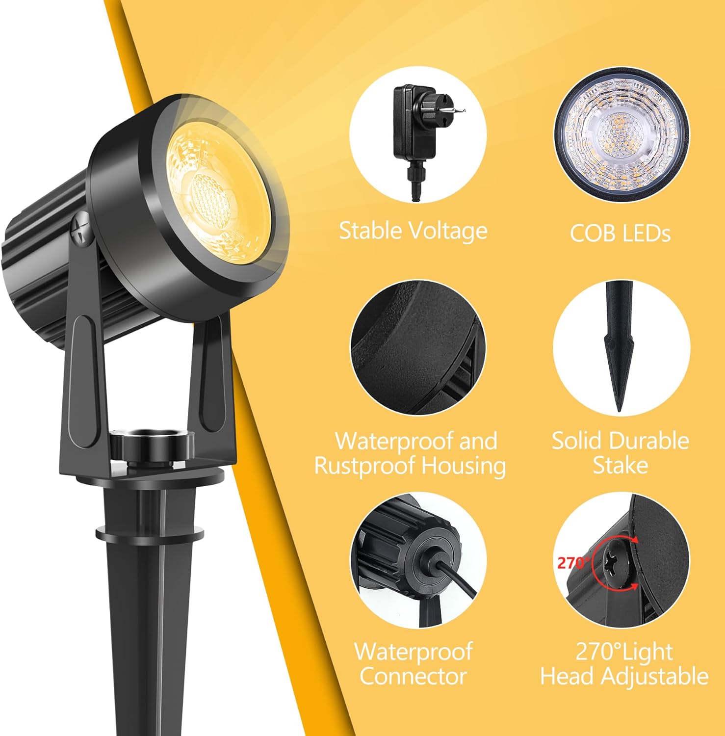 4/6/8LEDS 3000K Outdoor Spotli - Outdoor Lighting Uk のレビューと価格