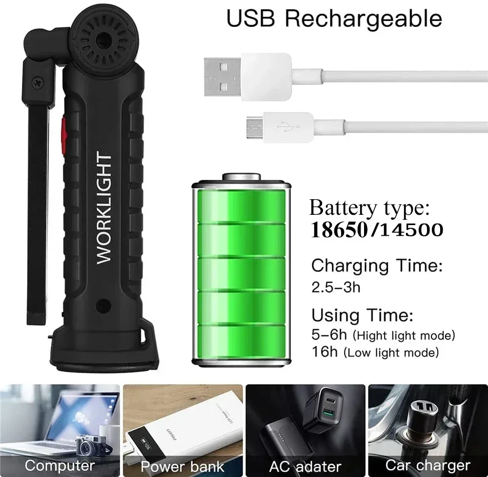 LED COB Flashlight USB Recharg - Outdoor Lighting Usb のレビューと価格