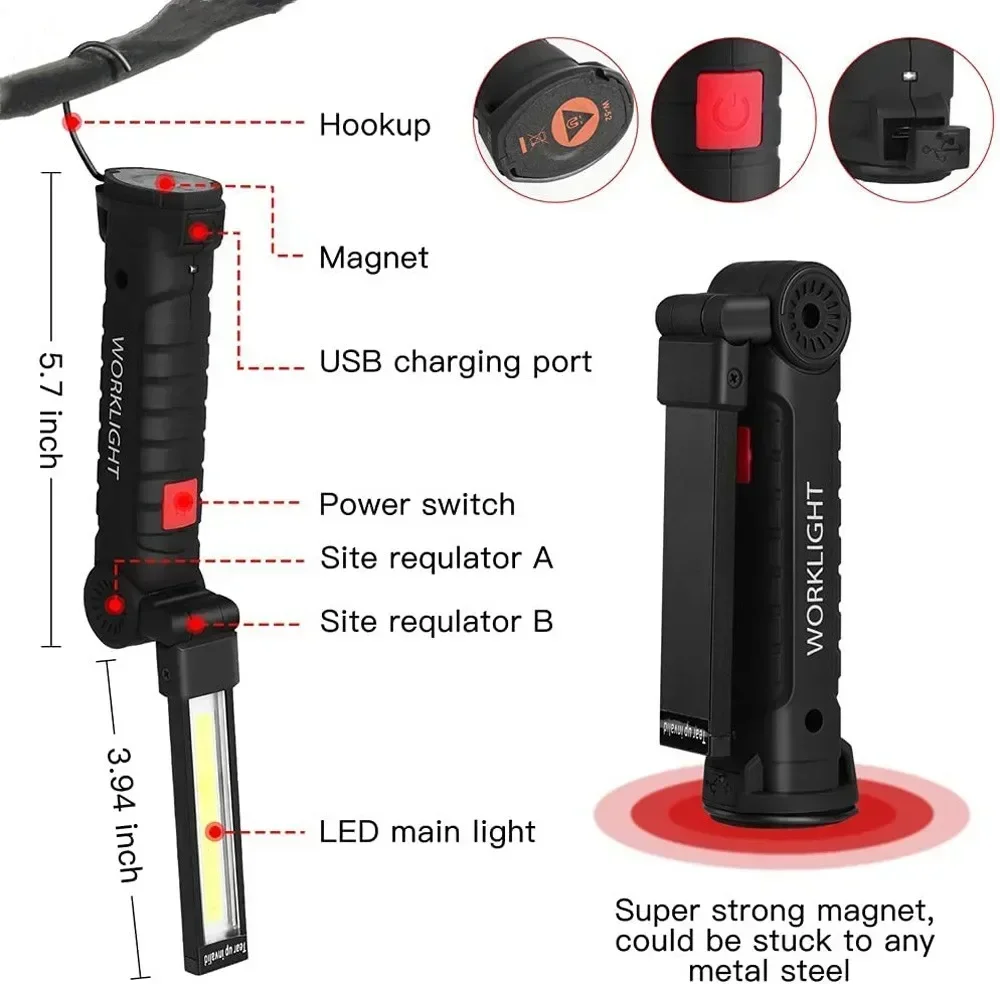 LED COB Flashlight USB Recharg - Outdoor Lighting Usb のレビューと価格