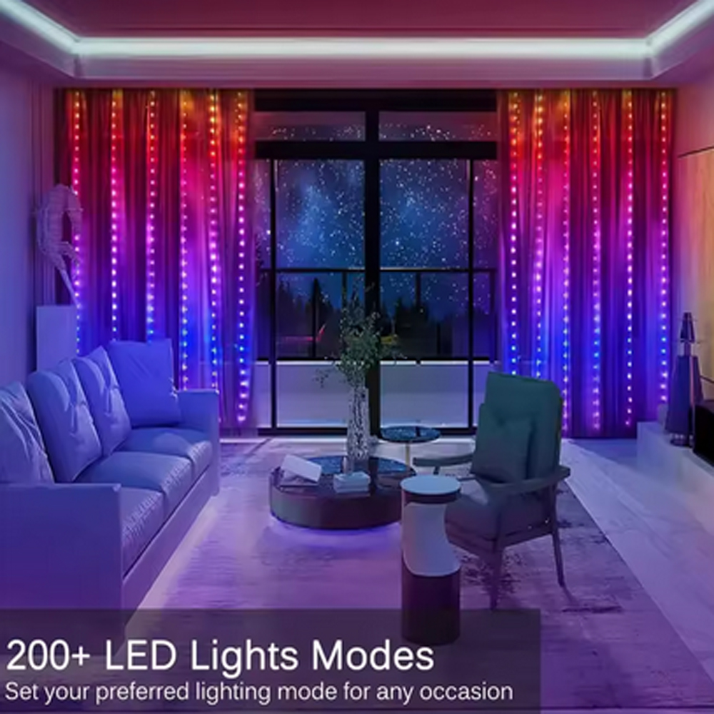 3M RGB Smart LED Curtain Light - Outdoor Lighting Usb のレビューと価格